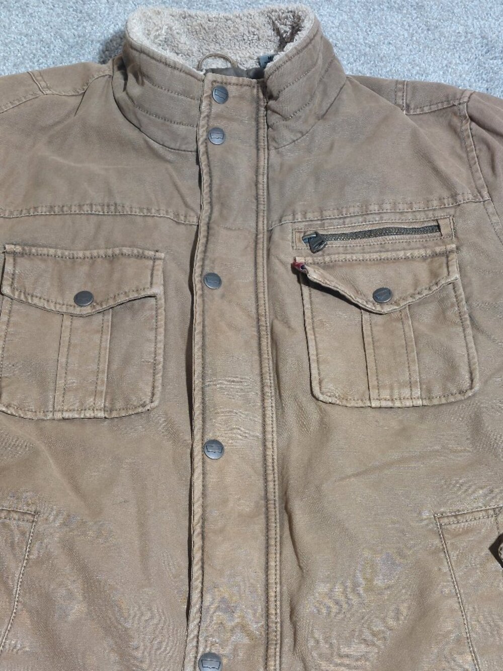 Levi’s Men’s Canvas Military Field Jacket Coat LM8CC046 – Rugged & Warm Size M